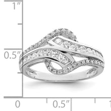 Load image into Gallery viewer, Sterling Silver Rhodium-plated Twist CZ Ring, Sizes 6-8
