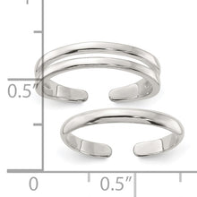 Load image into Gallery viewer, Sterling Silver Polished Set of 2 Toe Rings
