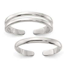 Load image into Gallery viewer, Sterling Silver Polished Set of 2 Toe Rings
