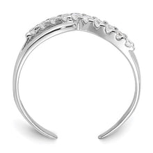 Load image into Gallery viewer, Sterling Silver Rhodium-plated CZ Toe Ring
