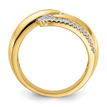 Load image into Gallery viewer, Sterling Silver Rhodium-plated/Gold-plated Fancy CZ Ring, Sizes 6-8
