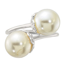 Load image into Gallery viewer, Sterling Silver Polished Synthetic Pearl Ring, Sizes 6-8
