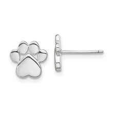 Load image into Gallery viewer, Sterling Silver Rhodium-plated Paw Print with 2 in ext. Post Earring 16&quot; Necklace Set
