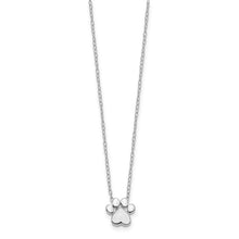 Load image into Gallery viewer, Sterling Silver Rhodium-plated Paw Print with 2 in ext. Post Earring 16&quot; Necklace Set
