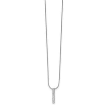 Load image into Gallery viewer, Sterling Silver Rhodium-plated 18&quot; Chanel-set Diamond Vertical Bar Necklace with 2&quot; Extender
