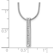 Load image into Gallery viewer, Sterling Silver Rhodium-plated 18&quot; Chanel-set Diamond Vertical Bar Necklace with 2&quot; Extender
