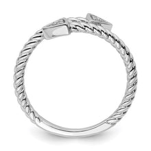 Load image into Gallery viewer, Sterling Silver Rhodium-plated Diamond Arrow Ring, Size 6-8
