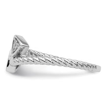 Load image into Gallery viewer, Sterling Silver Rhodium-plated Diamond Arrow Ring, Size 6-8
