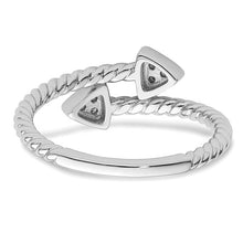 Load image into Gallery viewer, Sterling Silver Rhodium-plated Diamond Arrow Ring, Size 6-8
