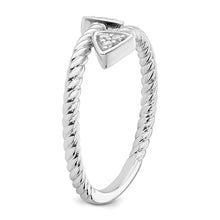 Load image into Gallery viewer, Sterling Silver Rhodium-plated Diamond Arrow Ring, Size 6-8
