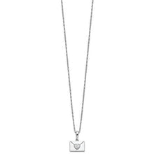 Load image into Gallery viewer, Silver Rhodium-plated 18&quot; Diamond Heart Envelope Necklace with 2&quot; Extender
