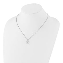 Load image into Gallery viewer, Silver Rhodium-plated 18&quot; Diamond Heart Envelope Necklace with 2&quot; Extender
