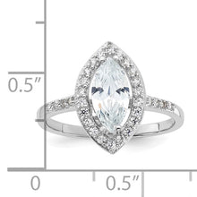 Load image into Gallery viewer, Sterling Silver Rhodium-plated Marquise Shape CZ Ring, Size 8
