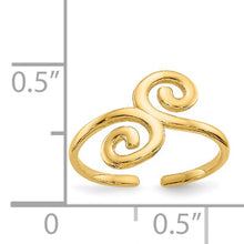 Load image into Gallery viewer, 14k Yellow Gold Swirl Toe Ring
