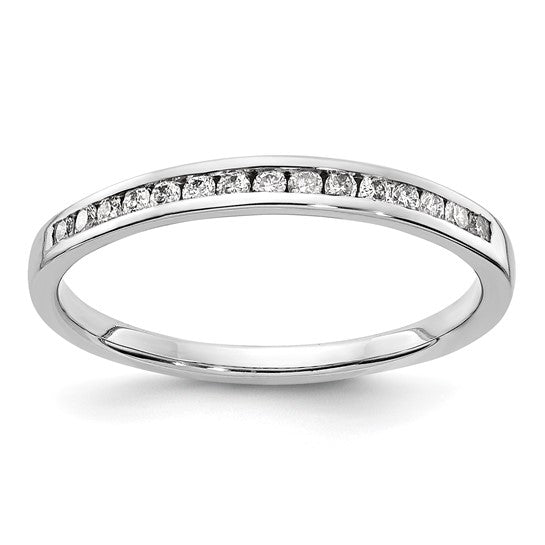 14k White Gold 0.15ct Lab Grown Diamond Channel Band, Sizes 5-8