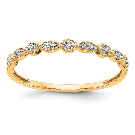 10K Yellow Gold 0.057ct Diamond Ring, Size 6 3/4