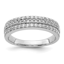 Load image into Gallery viewer, 14k White Gold 0.53ct 3-row Lab-Grown Diamond Band, Sizes 5-8
