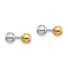 Load image into Gallery viewer, 14k Two-tone Reversible 4mm Ball Earrings
