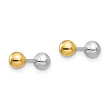 Load image into Gallery viewer, 14k Two-tone Reversible 4mm Ball Earrings
