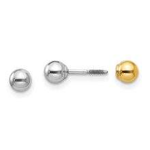 Load image into Gallery viewer, 14k Two-tone Reversible 4mm Ball Earrings
