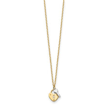 Load image into Gallery viewer, 14k Two-tone Heart Lock and Key 18&quot; Necklace
