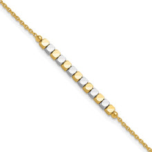 Load image into Gallery viewer, 14K Two-tone Beaded 7.5&quot; Bracelet
