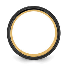 Load image into Gallery viewer, Chisel Stainless Steel Brushed and Polished Black and Yellow IP-plated 8mm Band - Size 10
