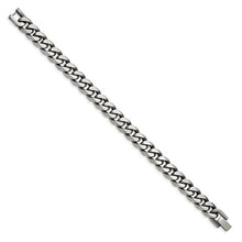 Load image into Gallery viewer, Chisel Stainless Steel Antiqued and Brushed 10.5mm 8.5&quot; Curb Bracelet
