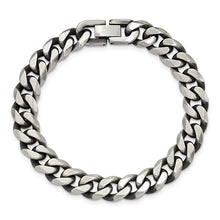 Load image into Gallery viewer, Chisel Stainless Steel Antiqued and Brushed 10.5mm 8.5&quot; Curb Bracelet
