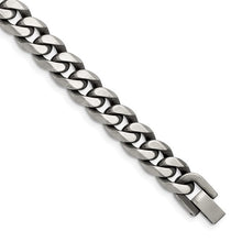 Load image into Gallery viewer, Chisel Stainless Steel Antiqued and Brushed 10.5mm 8.5&quot; Curb Bracelet
