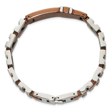 Load image into Gallery viewer, Chisel Stainless Steel Polished Brown IP-plated with .01ct Diamond 8.5&quot; Bracelet
