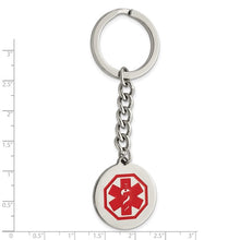 Load image into Gallery viewer, Chisel Stainless Steel Polished Red Enamel Medical Key Ring
