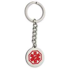 Load image into Gallery viewer, Chisel Stainless Steel Polished Red Enamel Medical Key Ring
