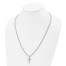 Load image into Gallery viewer, Chisel Stainless Steel Polished Cross Pendant on a 24&quot;  Box Chain Necklace
