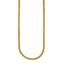Load image into Gallery viewer, Chisel Stainless Steel Polished Yellow IP-plated 24&quot; Spiga 4mm Chain Necklace
