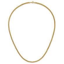 Load image into Gallery viewer, Chisel Stainless Steel Polished Yellow IP-plated 24&quot; Spiga 4mm Chain Necklace
