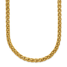 Load image into Gallery viewer, Chisel Stainless Steel Polished Yellow IP-plated 24&quot; Spiga 4mm Chain Necklace
