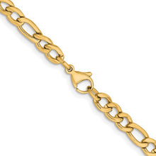 Load image into Gallery viewer, Chisel Stainless Steel Polished Yellow IP-plated 5.3mm 24&quot; Figaro Chain
