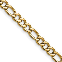 Load image into Gallery viewer, Chisel Stainless Steel Polished Yellow IP-plated 5.3mm 24&quot; Figaro Chain
