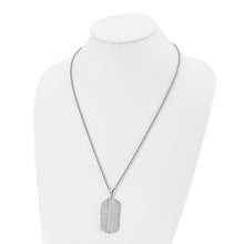 Load image into Gallery viewer, Chisel Stainless Steel Polished Laser Cut Cross Dog Tag on a 24&quot; Rope Chain Necklace
