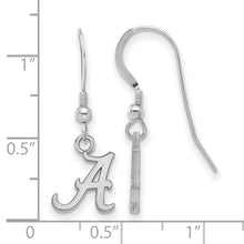Load image into Gallery viewer, Sterling Silver Rhodium-plated LogoArt University of Alabama Letter A Extra Small Dangle Wire Earrings
