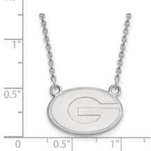 Load image into Gallery viewer, Sterling Silver Rhodium-plated LogoArt University of Georgia Letter G Small Pendant 18 inch Necklace
