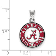 Load image into Gallery viewer, Sterling Silver Rhodium-plated LogoArt University of Alabama Crimson Tide Medium Enameled Disc Pendant
