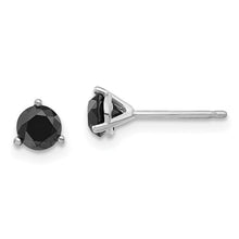 Load image into Gallery viewer, 14k White Gold .75ct Black Diamond Stud Earrings
