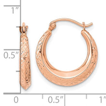 Load image into Gallery viewer, 14K Gold Textured Hollow Hoop Earrings In Multiple Colors
