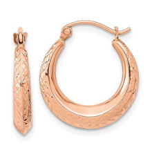 Load image into Gallery viewer, 14K Gold Textured Hollow Hoop Earrings In Multiple Colors
