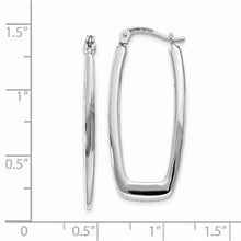 Load image into Gallery viewer, 14k Gold Polished 2.25mm Rectangle Hoop Earrings In Multiple Colors
