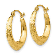 Load image into Gallery viewer, 14K Gold Textured Hollow Hoop Earrings In Multiple Colors
