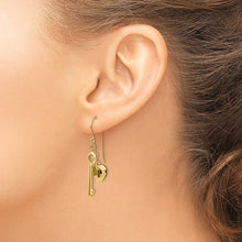 Load image into Gallery viewer, 14K Yellow Gold Puff Heart Lock and Key Earrings
