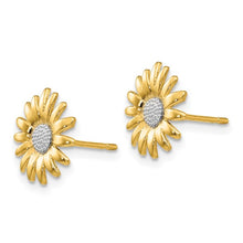 Load image into Gallery viewer, 14k Yellow Gold and Rhodium Mini Daisy Post Earrings
